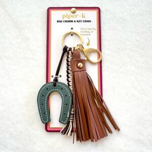 Piper K Lucky Horseshoe & Tassel Key Chain / Bag Charm